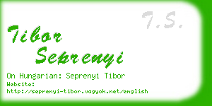tibor seprenyi business card